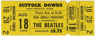 1966 Beatles Suffolk Downs Ticket